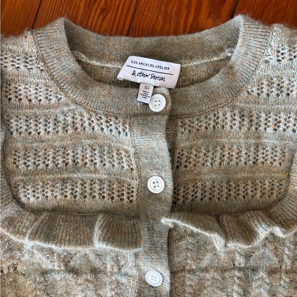 & Other Stories Button-Up Ruffle Cardigan - Beige - Picture 7 of 7